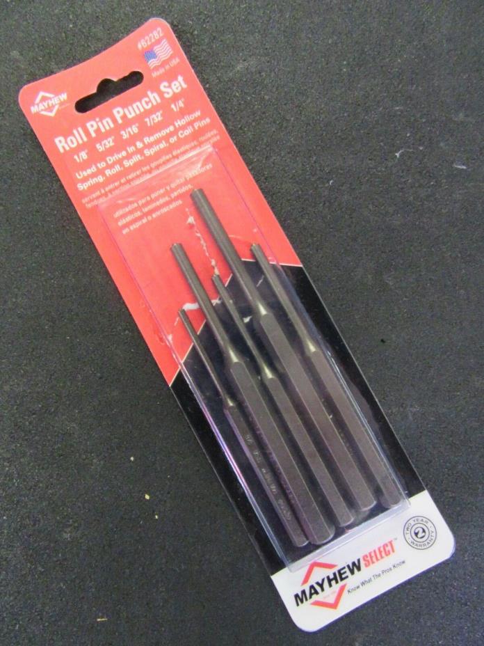 NEW Mayhew PRO USA 62282 Roll Pin Punch Set ( 1/8,5/32,3/16,7/32, & 1/4 )