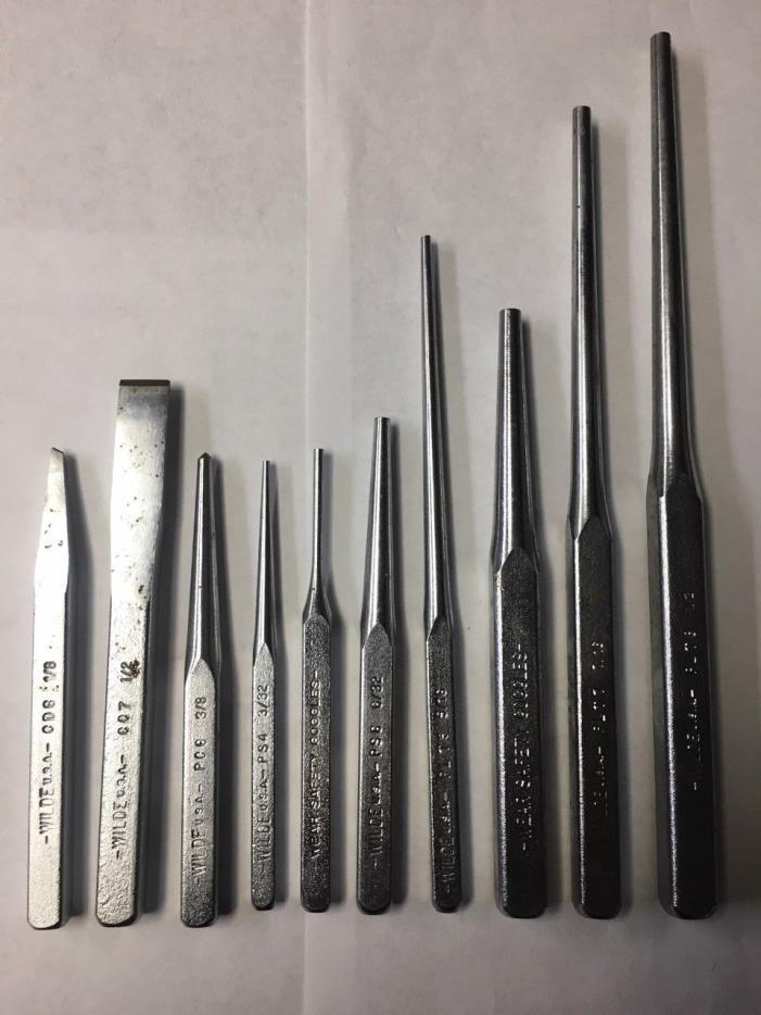 Wilde Professional Custom 10 Pc Heavy Duty Punch Chisel Set 1/8