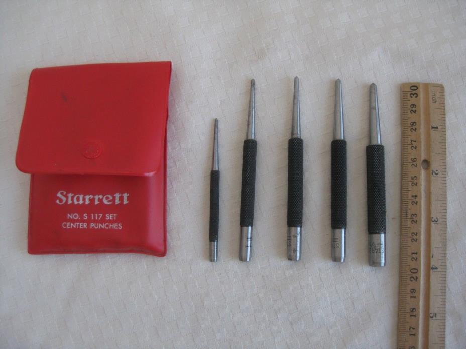 Starrett No S 117 Set Center Punches With Pouch Machinist Toolmaker Tools
