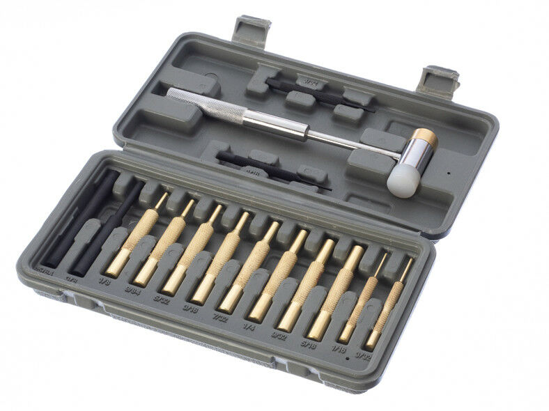 16pc Pin Punch Set 10 Brass 2 Steel 2 Nylon Hammer Gunsmith Drift Pin Punch Set