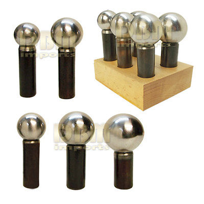 Large 5 PC Doming Dapping Punch Jeweler Set w/ block 28mm - 45mm