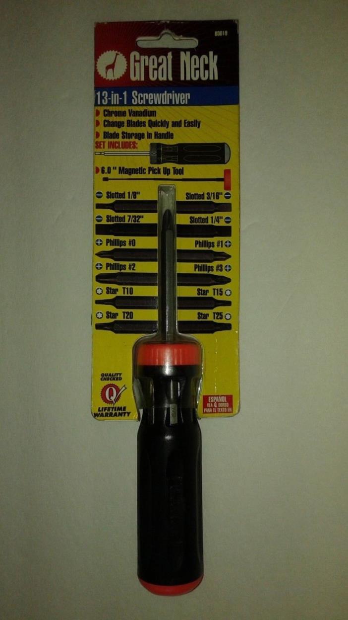 Great Neck 13- n-1 SCREWDRIVER   6 inch MAGNETIC pick up tool.
