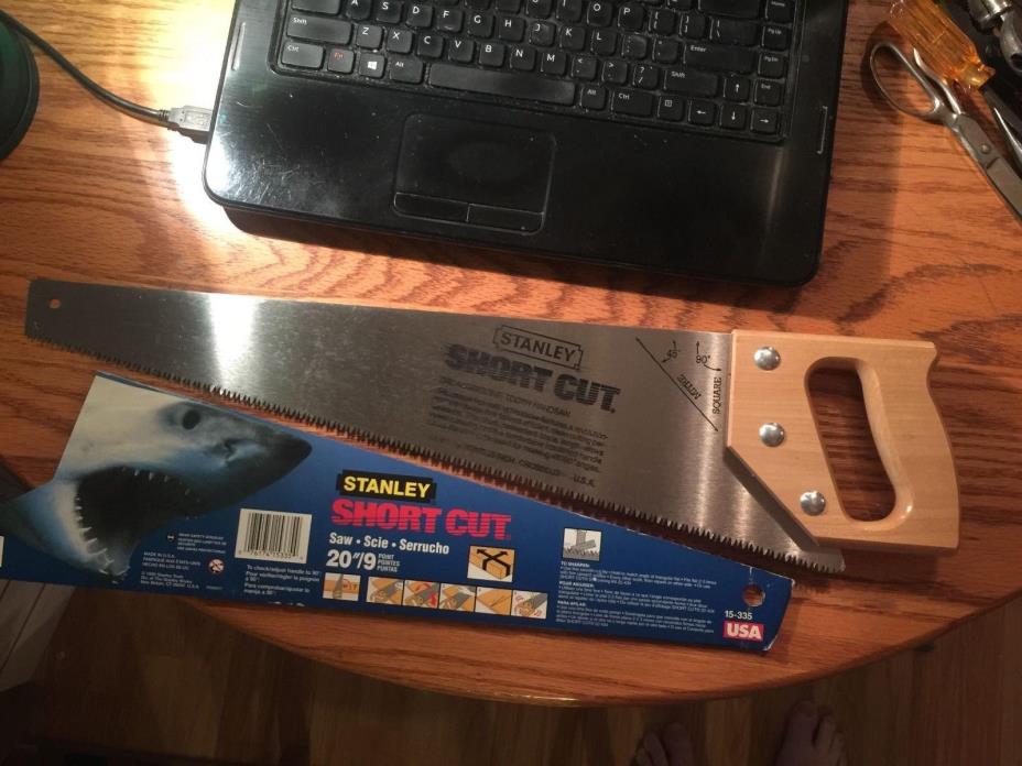 STANLEY 15-335 STANLEY 20-Inch 9-Point Contractor Grade Short Cut Handsaw !