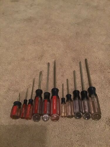 Vintage CRAFTSMAN 11 Pc Screwdriver Set USA Phillips & Slotted-Nice