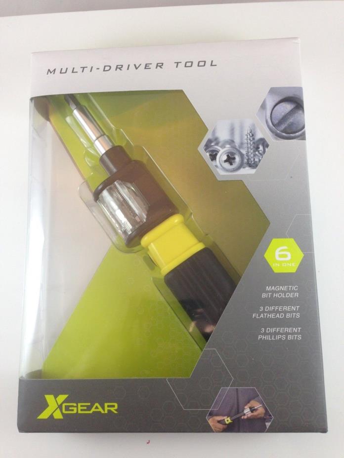 X Gear Multi Driver Tool Screwdriver 6 in One New In Box Screwdriver Bit Kit