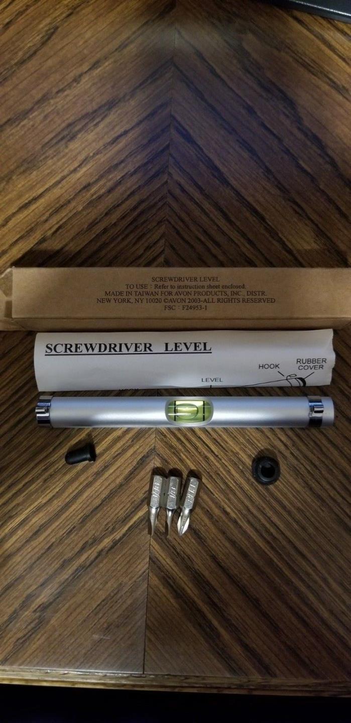 Avon Lifestyle Solutions Screwdriver Level With Bits Cover & Hooks - NEW