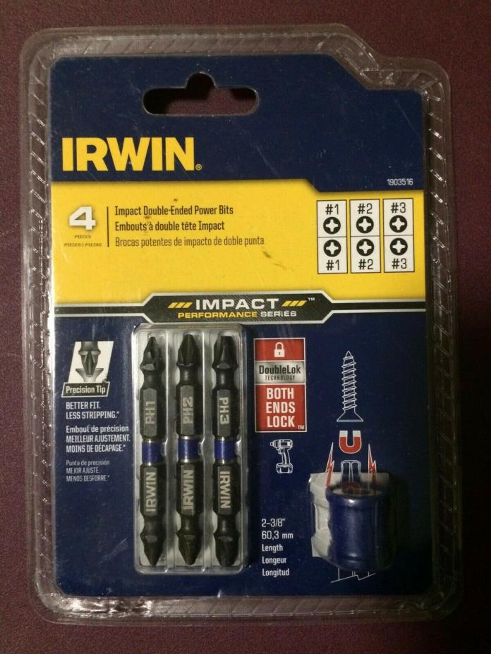 Short Length Drill Bits IRWIN 1903516 Impact Performance Series Double-ended Set