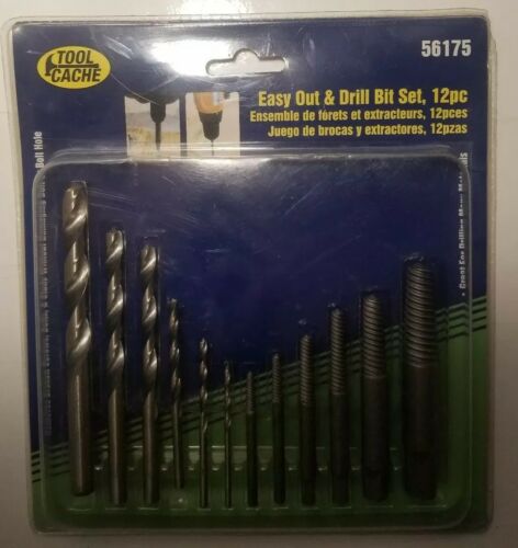 Tool Cache 12 pc Easy Out and Drill Bit Set (56175) Free Shipping!!