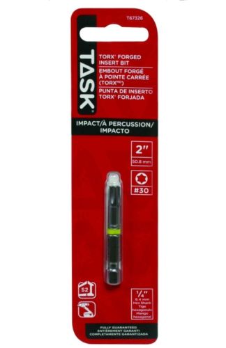 Task Tools T67326 Impact T30 Torx Driver Bit, 2-Inch Length (A4)