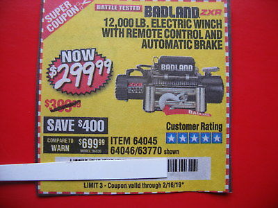 HARBOR FREIGHT *******BUY AD****TO SAVE $400 on 12000lb winch with remote+brake