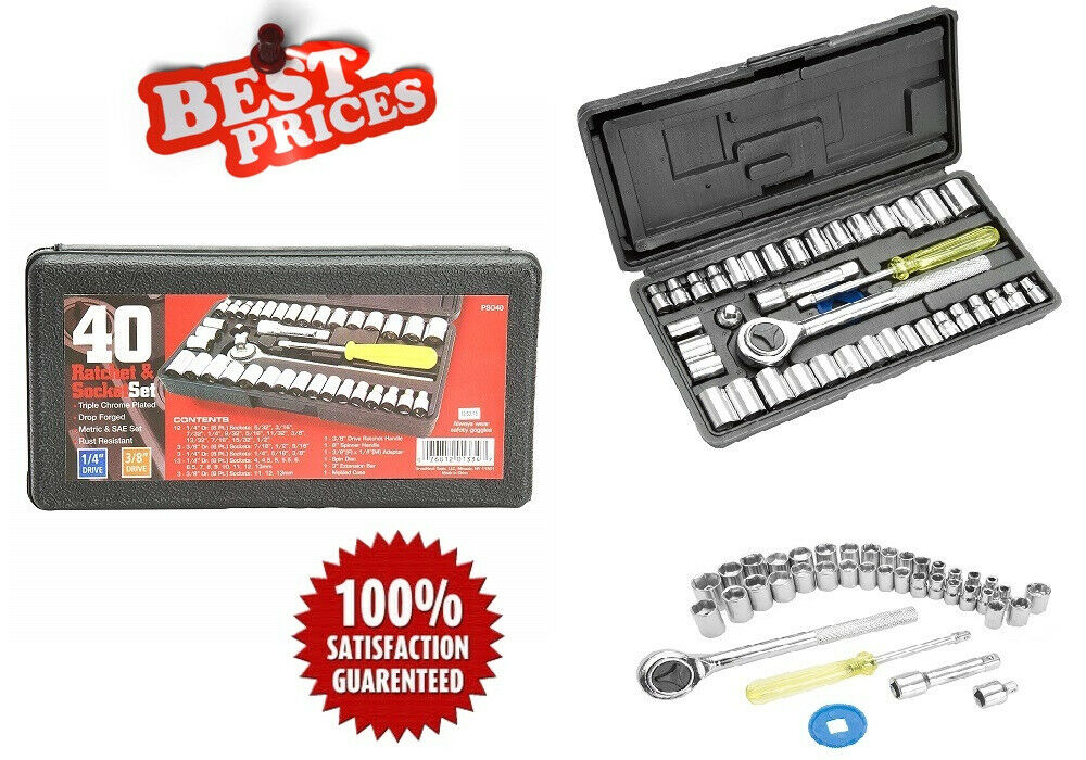 Standard SAE & Metric 40 Piece Socket 1/4'' & 3/8
