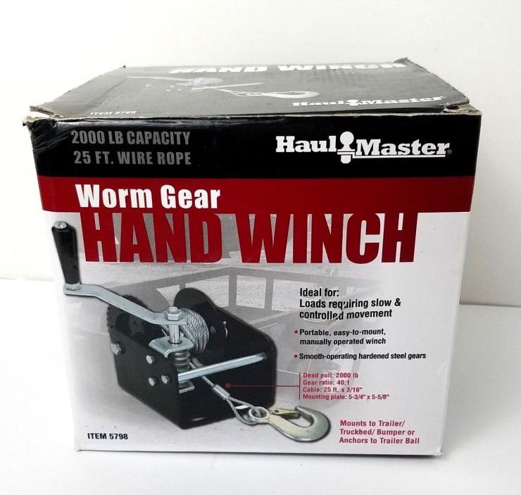 Haul Master 1 Ton Capacity Hand Crank Gear Winch, Portable hand winch