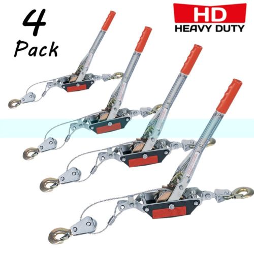 4 Ton Hand Puller Heavy Duty Winch Pull Hoist Come Along Cable Lever -4 Pack MY