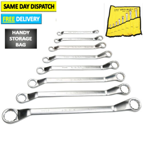 8pc Ring Offset Spanner Set Wrench 6-32mm Garage Tool Metric Deep Double 23-46