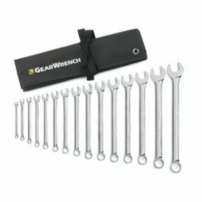 KD Tools - 15 Pc. 12 Point SAE Long Pattern Combination Wrench Set with Wrench R
