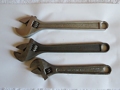 3 Vintage Adjustable Crescent Wrenches Jamestown New York NY 10