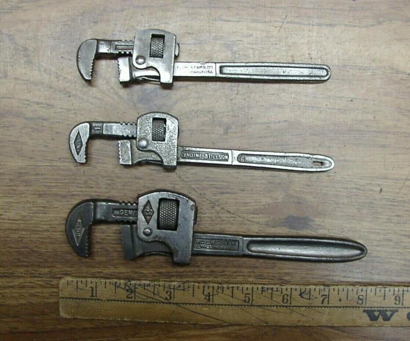 Old Used Tools,3 Vintage Pipe Wrenches,Including 6