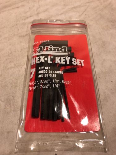 Eklind Hex-L Key Set No. 69207 1/4- 5/32 7 Key Set