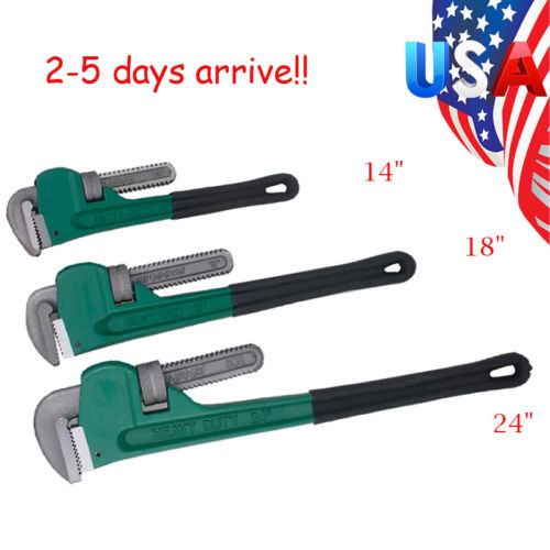 3pc Heavy Duty Grip Pipe Wrench Aluminum Plumbing Wrenches 14