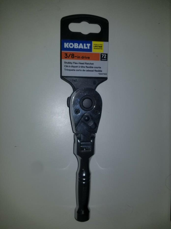 KOBALT 3/8 in. Stubby Flex Head Ratchet 337322 Lifetime Warranty 72 Tooth