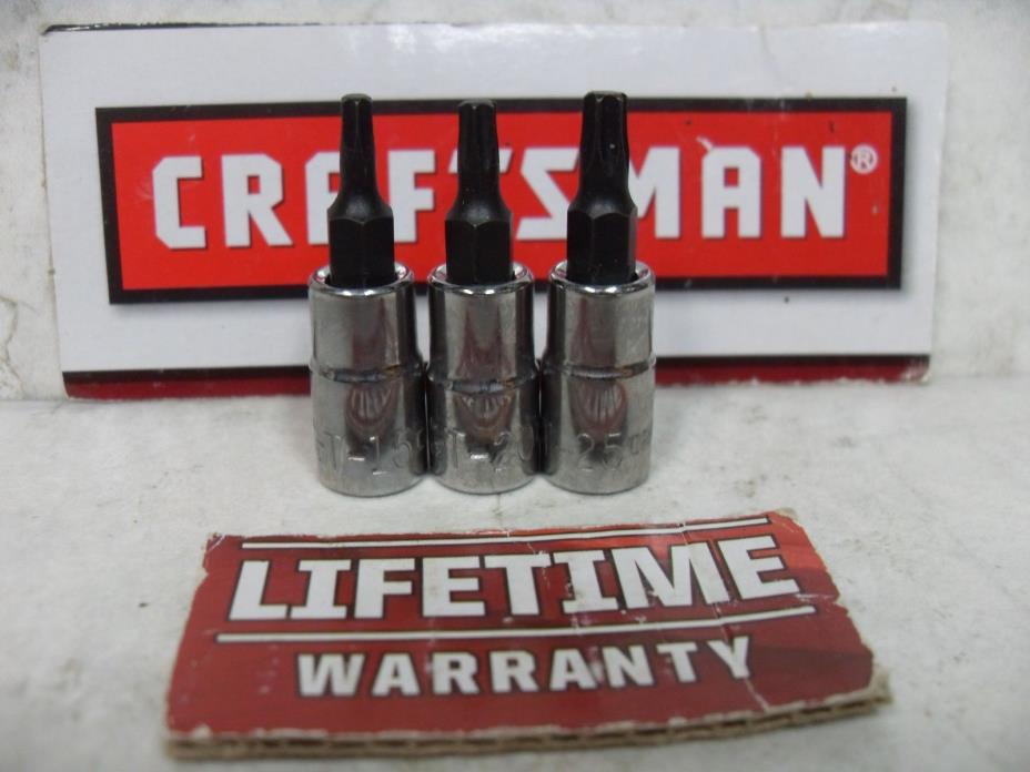 NEW CRAFTSMAN 3 PC TORX STAR SOCKET BIT 1/4