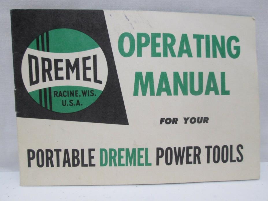 Vintage Dremel Portable Power Tools Operating Manual USA Jig Saw Tool Booklet