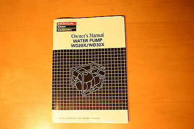 Honda WD20X WD30X Water Pump Owners Manual
