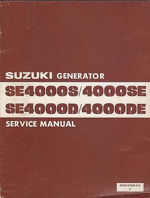 1984 SUZUKI GENERATOR SE4000S/SE/D/DE P/N 99500-87400-01E SERVICE MANUAL  (030)