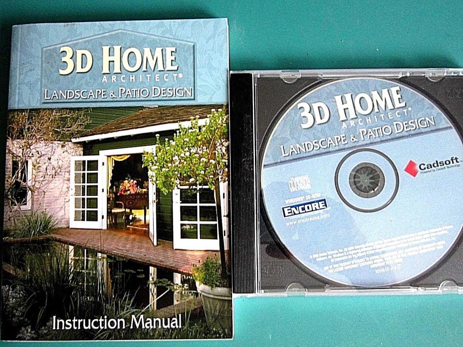 3 D HOME ARCHITECT LANDSCAPE AND PATIO DESIGN  DVD AND INSTRUCTION MANUAL