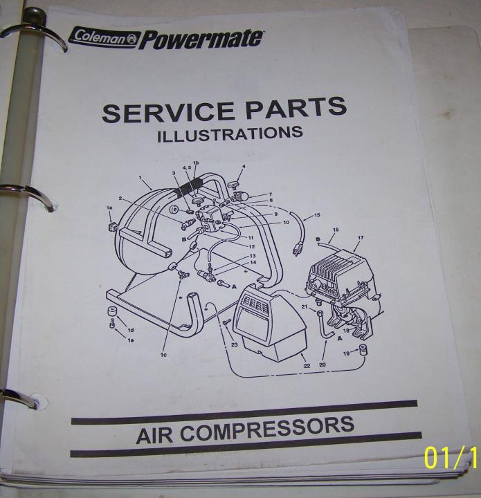 Coleman Powermate, Sanborn, Air Compressor Operators/Service Parts Manuals