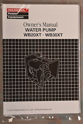 Honda WB20 WB30 Water Pump Owner's Manual WB 20 30 ~ Free Shipping ~