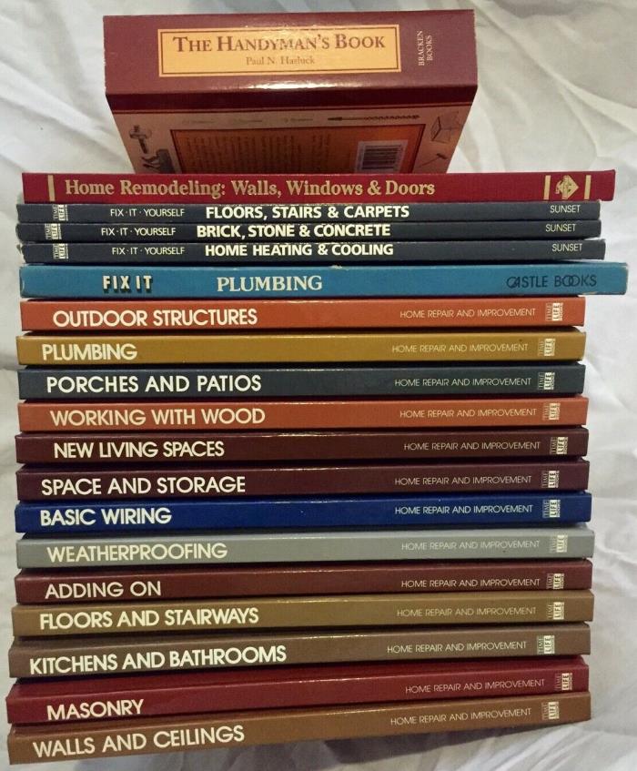 TIME LIFE HOME REPAIR AND IMPROVEMENT BOOKS PLUMBING WIRING HEATING LOT OF 19