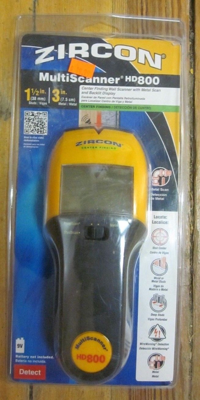 Zircon Multi Scanner HD800 Stud Finder / Detector Opened Package Item