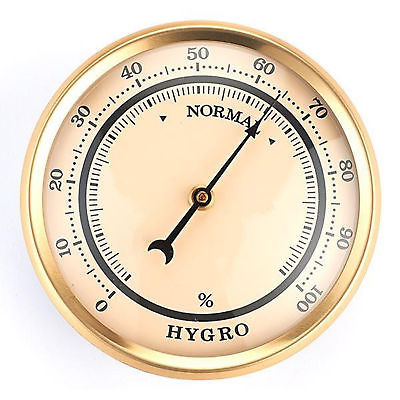 Hygrometer w/Ivory Dial and Brushed Gold Bezel