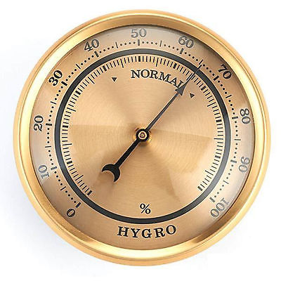 Hygrometer w/Brushed Gold Dial and Brushed Gold Bezel