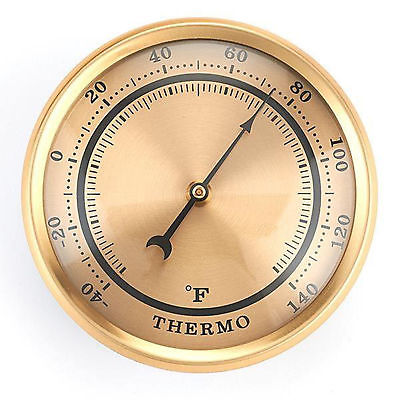 Thermometer w/Brushed Gold Dial and Brushed Gold Bezel