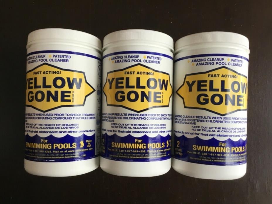 Biolab Fast Acting Yellow Gone For Swimming Pools 3 Pack (3 - 2lb Containers)