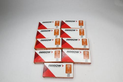 Lot of 9 Pack of 1000 - Arrow Fastener 256 Genuine T25 3/8 Inch Staples