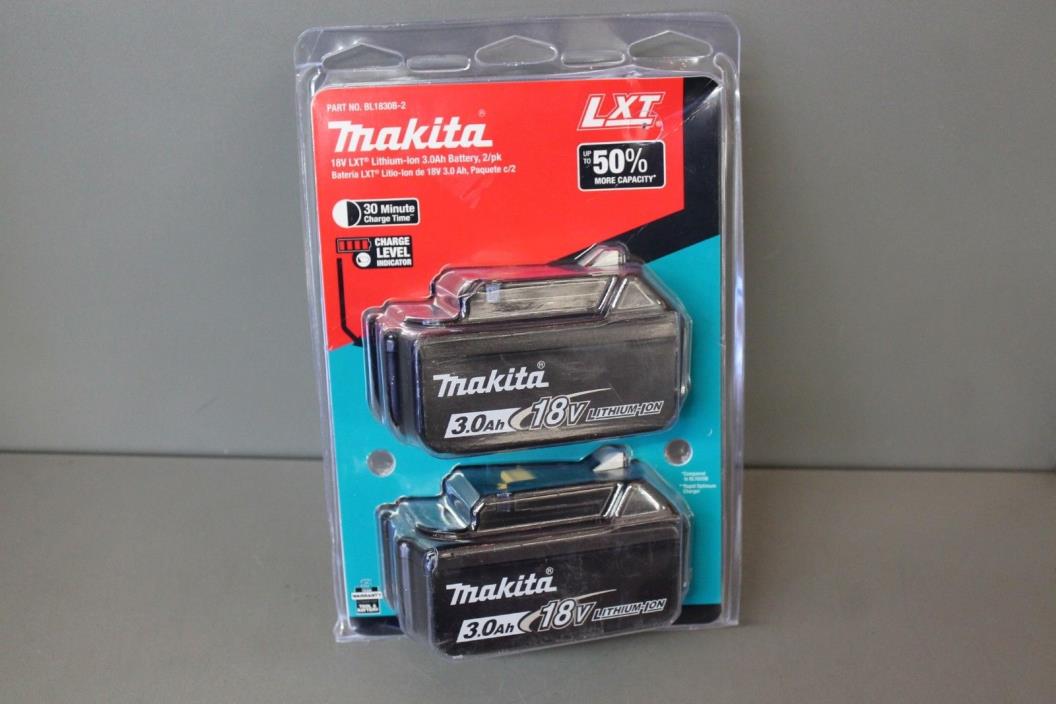 Makita BL1830B 2 Pack 18V LXT Lithium Ion Battery 3.0Ah NEW SEALED!