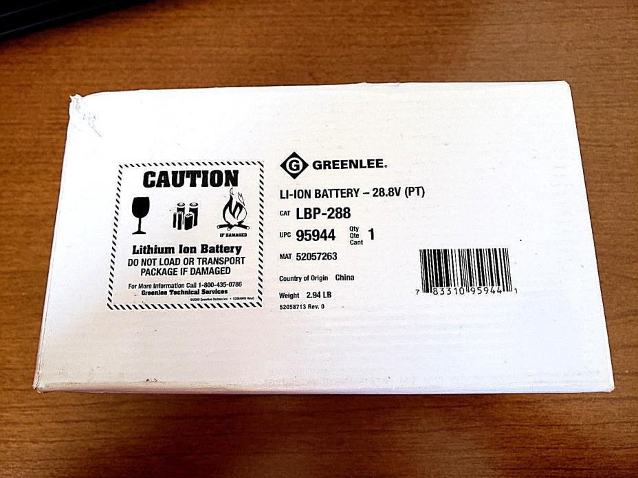 Greenlee LI-ION Battery 28.8V-New in package!