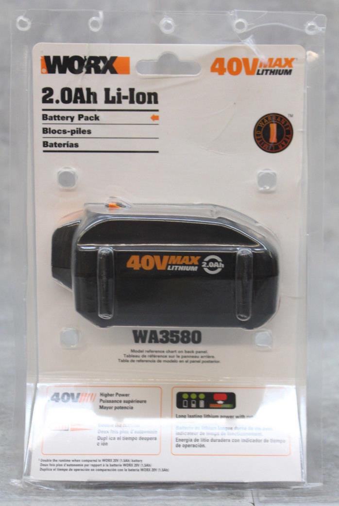 NEW Worx 40V Max Share Volt 2.0Ah Li-Ion Battery WA3580