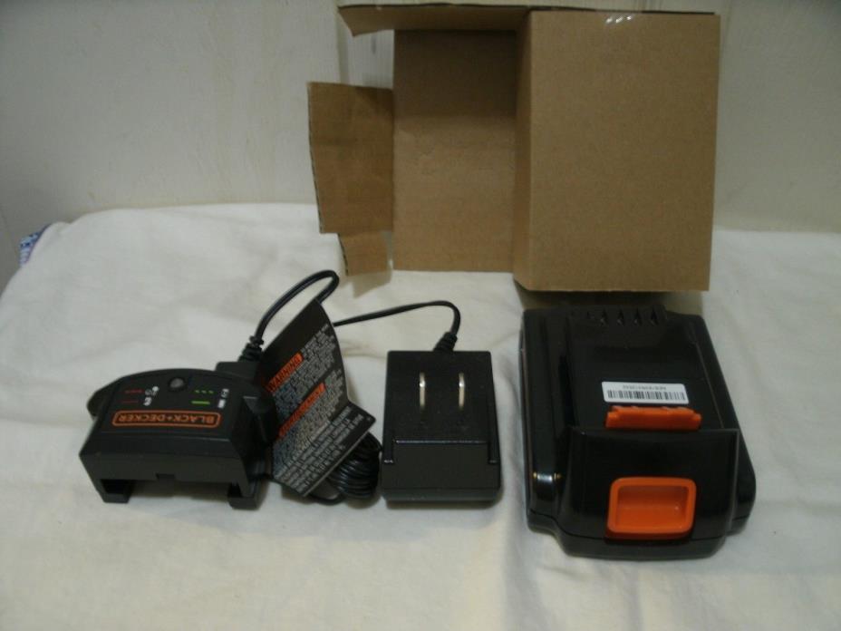 Black & Decker  20V Lithium Ion 1.5Ah Battery and Charger Li-Ion LBXR20 NEW
