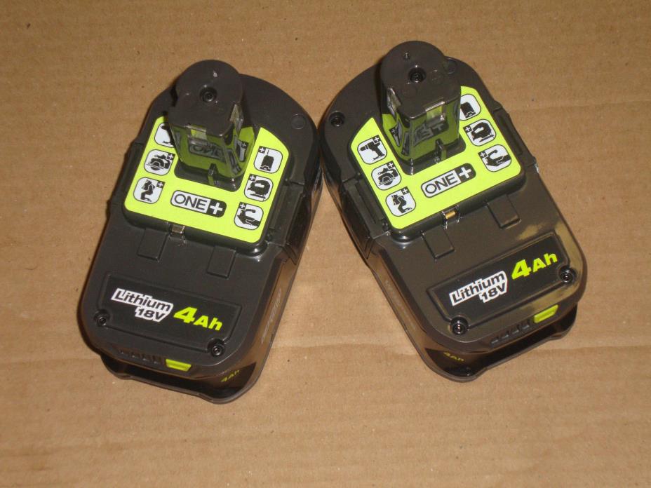 2 New GENUINE RYOBI P197 18V 4.0Ah Li-Ion Battery Packs They Replace P108