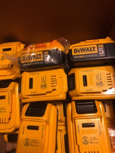 (2) DEWALT DCB205-2 20V 20 Volt Lithium Ion 5.0 AH Battery Packs New DCB205