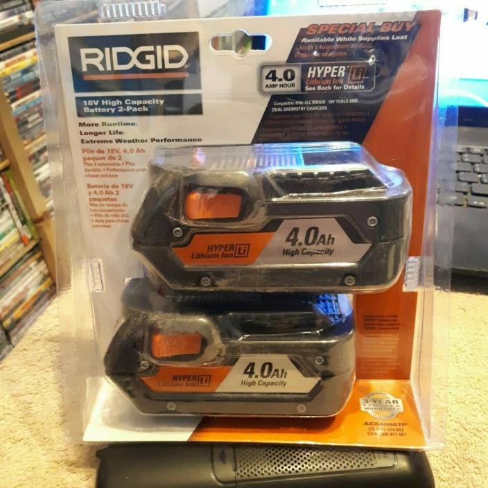 RIDGID AC840087P 18V Lithium-ion Battery - 2 Pack