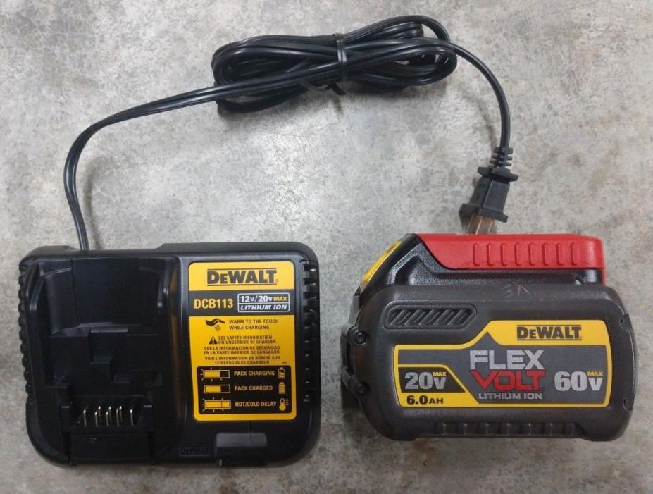 DeWalt FLEXVOLT 6.0 aH Battery and Charger Model# DCB606 & DCB113