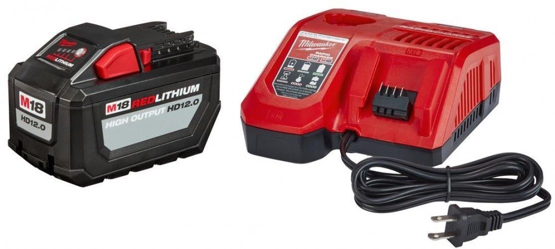Milwaukee 48-59-1200 M18 REDLITHIUM HD12.0 Battery Pack w/ Rapid Charger
