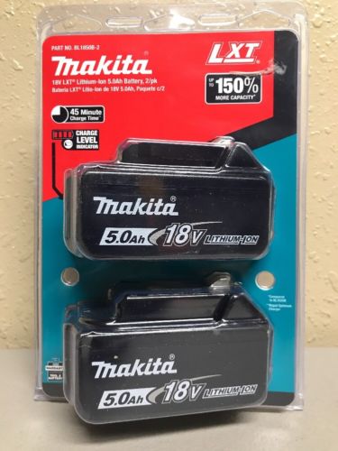 Makita BL1850B-2 18V LXT Lithium-Ion Batteries 5.0Ah 2pk  (NEW) Genuine