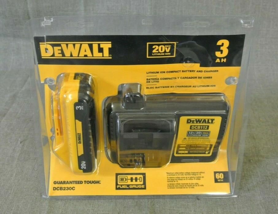 DEWALT DCB230C 3AH 20V COMPACT BATTERY & CHARGER (101822-2 H)