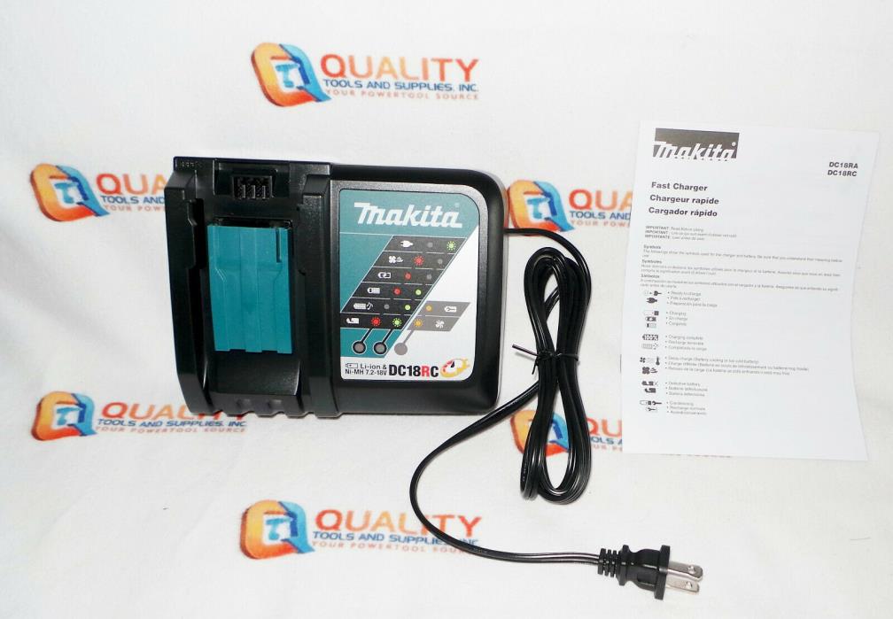 New Makita DC18RC 7.2V - 18V Li-Ion & Ni-MH Battery Charger